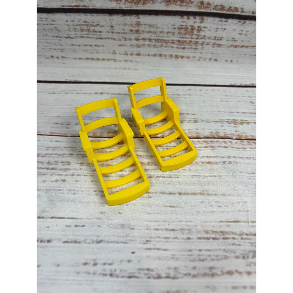 Vintage Little People Fisher Price Yellow Lounge Chair Lot of 2
